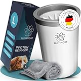 PFOTENGUT® Pfotenreiniger für Hunde [Größe S&L ] - sanfter Hundepfoten Reiniger für große/kleine Hunde - angenehm weich & effektiv [inkl. saugstarkem Mikrofaser-Handtuch]