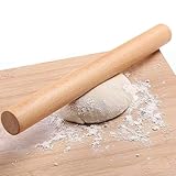 Nudelholz, Teigroller Holz, Rolling Pin, Backzubehör für Fondant, Pizza, Kekse, Teig, Mürbeteig (30x3.5cm)