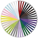 DOITEM 45pcs Unsichtbaren Reißverschlüssen [15 Farben] Nylon Nähen und Basteln zum Kleidung Taschen Stoff für Nähmaschine Patchwork (Mehrfarbig, 35CM)