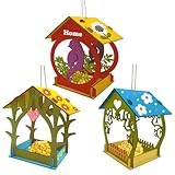 Large Outdoor Bird Feeders, Sturdy Hanging Design, 18x17x5cm, Weather Resistant Hand Painted Decoration, Vibrant Artistic Finish, Bird House Feeder for Window Patio Balcony