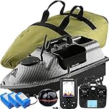 YLLLLY 12000mAh 500m GPS futterboot mit 3 Katapultbuchten. Köderboote zum Karpfenangeln mit GPS, 16 Speicherpunkten, mit Sonar Fischfinder Echolot, Handtasche, Antennen, Propeller (Bait Boat 6)