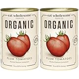 Eat Wholesome Tomaten, Bio Geschälte Tomaten, 400 g (12er-Pack), Schältomaten (Packung mit 2)