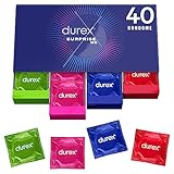 Durex Surprise Me Kondome in stylischer Box - Extra Vielfalt, praktisch & diskret verpackt - für zuverlässigen Schutz mit einem angenehmen Geruch - Großpackung- 40er (1 x 40 Stück)