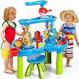 Doloowee Sand- und Wassertisch Spielzeug für Kinder, Wasserspieltisch Strandspielzeug, Sommer-Wasserspielzeug für Jungen und Mädchen 3 4 5 6 7 8 Jahre alt