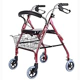 LQRCTRY 4-Rad-Rollator, Rollator, faltbar, 4 Räder, Gehhilfe, Sitzkorb, Höhenverstellung, Aluminium, mehrere Größen(8 Inch Wheel)