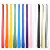Mega Candles 12 Stück geruchlose Spitzkerzen in verschiedenen Farben, handgefertigte Wachskerzen, 30,5 x 2,2 cm, Gussspiel, Rituale, Zaubersprüche, Wache, Hexerei, Wiccan, Meditation