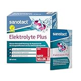 sanotact Elektrolyte Plus (20 Beutel) • Elektrolyt Pulver für Flüssigkeitshaushalt • Kalium & Magnesium für Elektrolytgleichgewicht • 100% Vegan • Recovery Drink • Mit Orangengeschmack