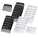 Haar Seitenkamm, Französischer Seitenkamm, Haarkamm 24 Stück Schleierkamm Französischer Kamm, Schwarz und Transparent Dekorativer Haarkamm für Frauen Accessoires, Tägliches Styling und
