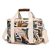 Nanxson Isolierte Kühltasche 15L/29L Großer Kapazität Wiederverwendbare Lunchtasche Tragbare Kühlbox mit verstellbarem Schulterriemen für Schüler Büro Picknick (15L,A-Grüne Blätter)
