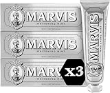 Marvis Whitening Mint Zahnpasta, 3 × 85 ml, Whitening Zahnpasta fördert eine natürliche Zahnaufhellung, Zahncreme entfernt Plaque & verleiht langanhaltende Frische