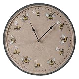 Wanduhr, 30,5 cm, Wanduhr, mit Bienenmuster, Wandhalterung, Uhr für Garten, Outdoor, Schlafzimmer, Küche, Wanduhr, dekorativ