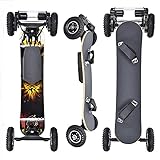 WEIMILOR Offroad-Elektro-Skateboard für jedes Gelände, ultralanges Mountainboard mit 32–50 km Reichweite, 43 km/h und 29 km Reichweite, 7+2+2 Ahorn und Fiberglas, bis zu 150 kg