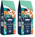 Lavazza, Tales of Milano, Kaffeebohnen, Ideal für Espresso-Kaffeemaschinen, mit Aroma Noten von Honig und getrockneten Früchten, 100% Arabica, Intensität 7/10, Hell Röstgrad, 250 g (Packung mit 2)