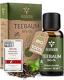 Heldengrün® BIO Teebaumöl [100% NATURREIN] Natürliche Haut- und Gesichtspflege - Tee Tree Oil - Teebaumöl Pickel unterstützt bei Unreinheiten