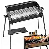 Grill Holzkohlegrill BBQ Portable,Holzkohle Smoker Char Broil BBQ Pit Grill Für Outdoor Camping,Mit Staubdichtem Deckel,Abnehmbare BBQ Grills Klappgrill Minigrill Für Outdoor Terrasse Camping