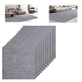Olgary Selbstklebende Teppich Bodenfliesen 30x30 cm-12 Stück Weich gepolsterte Bodenaufkleber, Rutschfester Bodenbelag für Büro Schlafzimmer Wohnzimmer Badezimmer Küche