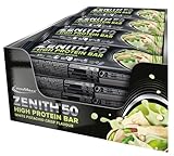 IronMaxx Zenith 50 High Protein Bar - White Pistachio Crisp - 16 x High Protein Riegel 45g mit 50% Eiweiß pro Riegel, Low-Sugar Snack fürs Muskeltraining, mit cremiger Umhüllung