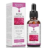 kizenka Rose Ätherisches Öl, Vitamin C Hautpflege, Anti-Aging-Falten aufhellen, Perfekt für Aromatherapie, Entspannung, Hauttherapie & mehr - NATÜRLICH