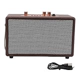 Buachois Vintage-Bluetooth-Lautsprecher, 20 W kabelloser Bluetooth-Lautsprecher mit 3600 mAh wiederaufladbarem Akku, 8 Stunden Lange Spielzeit, tragbarer Kleiner Bluetooth-Lautsprecher für