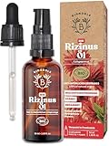 Bionoble Rizinusöl Bio 50ml - 100% Rein, Natürlich, Kaltgepresst - Wimpern, Augenbrauen, Haare, Bart, Nägel - Vegan und Cruelty Free - Castor Oil - Glasflasche + Pipette + Pumpe