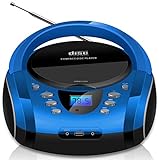 Tragbare Boombox | CD/CD-R | USB | FM Radio | Bluetooth | AUX-In | Kopfhöreranschluss | CD-Player | Kinder Radio | CD-Radio | Stereoanlage | Kompaktanlage