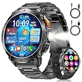 LIGE Smartwatch Herren mit Telefonfunktion, 1,56' AMOLED Smart Watch Herren mit SpO2/Herzfrequenz/Schlafmonitor, 100+ Sportmodi, 530mAh Akku, IP68 Wasserdicht Fitnessuhr Schrittzähler für Android iOS