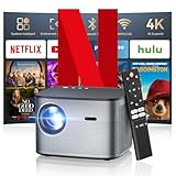 【Netflix Official & Android 13.0】 Smart Beamer Auto Focus/Trapezkorrektur 28000LM Beamer 4K Unterstützt, Full HD 1080P WiFi Bluetooth Smart Beamer, Beamer Heimkino/Outdoor Handy Projektor
