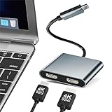USB C auf Dual HDMI Adapter, USB Typ C auf Dual Monitor HDMI Adapter, USB C Hub mit 2 HDMI Dockingstation 4K @60hz für Laptop HP/Dell/Surface/Lenovo/Thinkpad/Chromebook/MacBook