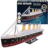 Revell RMS Titanic LED Edition 3D Puzzle | Detailgetreue Nachbildung des legendären Schiffs | Historisches Sammlerstück | Atmosphärische LED-Beleuchtung | Teileanzahl 266 | Ab 10 Jahren
