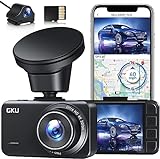 GKU 4K Dashcam Auto Vorne Hinten WiFi GPS Dash Cam,4K+2,5K Dual Autokamera,2.4'' IPS Auto Kamera,170° Weitwinkel WDR,Nachtsicht,Bewegungserkennung,G-Sensor,Parküberwachung, Loop Aufnahme,Max 512GB