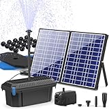 Biling Solar Teichpumpe mit Filter - 30W 1200 l/h Solar Teichfilter Komplettset mit Pump für Teiche und Wasserfall bis 2000l - Solar Springbrunnen für Außen Garten Pool Wasserspiel