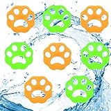 8 Stück TIERHAARENTFERNER WASCHMASCHINE aus Silikon– ​TIERHAARENTFERNER für Trockner & Waschmaschine, Wiederverwendbar! Fussel, Fell und Haarentferner für Katzen, Hunde und Haustiere (Grün & Orange)