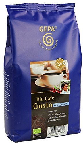 GEPA Gusto Bio Kaffee Koffeinfrei gemahlen - Reiner Bio Arabica - 1 Karton ( 10 x 500g )