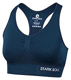 STARK SOUL Bra Light Support - Sport BH doppellagig für Damen - Marineblau - Größe XL