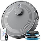 LEFANT M2S Saugroboter mit Wischfunktion, Starke Saugkraft 10000 Pa, Mehrstufiges Mapping, Anti-Feststecken, 240 Minuten Akkulaufzeit, 300 ml Wassertank, Für Teppiche und Böden, Weiß