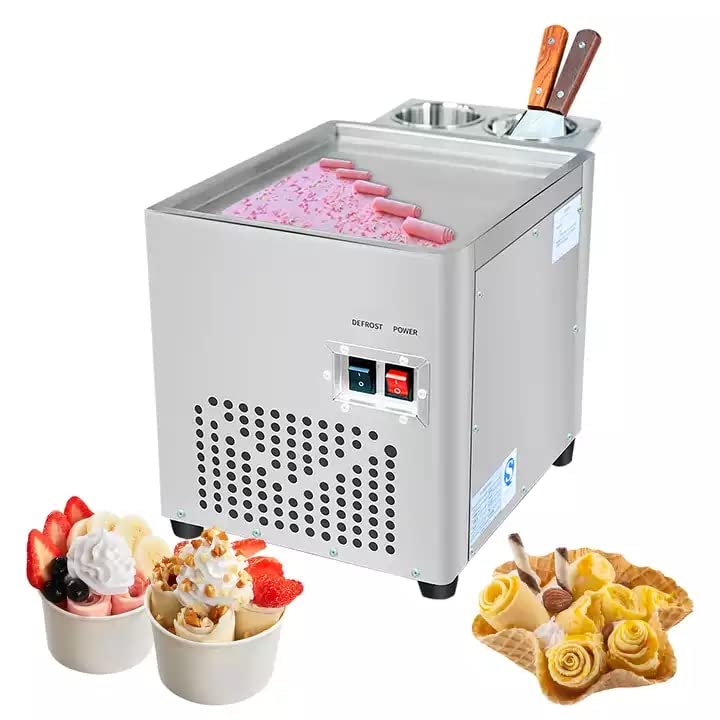 CHUANG Edelstahl Stir-Fried Ice Cream Roll Maker Yogurt Cream Machine gerollte Eismaschine