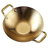 TOPPERFUN Kochtopf mit Doppelgriffen Hammered Hot Pot für Koreanisches Bbq Meeresfrüchte Hochtemperaturbeständig Kochwerkzeug für Zuhause und Gastronomie