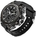 Militär Uhr Herren Digital Armbanduhr Military Watch Outdoor Tactical Watch Groß 5 ATM Wasserdicht Digitaluhr Herrenuhren Stoppuhr Sport Uhren Sportuhr Männer Jungen Chronograph Herren Schwarz Grün