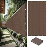Sonnensegel Wasserabweisend 641 x 732 cm Rechteckig Atmungsaktiv Sonnenschutz Windschutz Regenschutz Überdachung inkl Befestigungsseile für Außenbereich Garten, braun