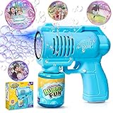 Panacare Seifenblasenpistolen, Seifenblasenmaschine Gun Kinder 4000+ Blasen/Minute mit 130ML Seifenblasenlösung, Blasenmaschine Blasenspielzeug Geschenk für Kinder/Geburtstag/Party, Bubble Gun (Blue)