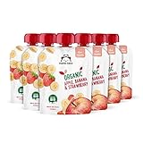 Amazon-Marke: Mama Bear Quetschie Bio Apfel, Banane und Erdbeere, vegetarisch, 90g (6er-Pack)