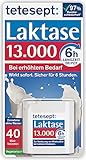 tetesept Laktase 13.000 – Laktasetabletten bei Laktoseunverträglichkeit – Nahrungsergänzungsmittel mit Sofortwirkung & 6h Langzeit-Depot – 1 Dose à 40 Stück