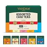 VAHDAM, Chai tee Probierset | 5 Geschmacksrichtungen, 20 Teebeutel | Teesortenpackung, Langblatt Pyramide Schwarzer Teebeutel | Geschenke Für Frauen & Männer | Chai Tee Sortiment