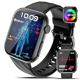 Lgnitek 2024 Neu Smartwatch EKG+HRV/Harnsäure/BMI/Bluetooth Anrufe 1.97'' AMOLED Smartwatch mit SOS-Notruf, 24H Herzfrequenz SPO2 Blutdruck Körpertemperatur Schlafmonitor Fitnessuhr für Android/iOS