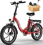 HITWAY E Bike Elektrofahrrad E-Bike Klapprad20 Fat Tire E-Fahrrad klapprad,12Ah Lithium-Akku,für Lange Reichweite bis 35-90km, Off-Road Mountainbike mit 7 Gängen,City E-Bike Herren Damen BK6S 2025