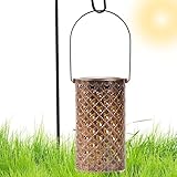 Garten Solar angetriebene Laterne, Solarlaternen im Freien | Wasserdichtes Retro -Metall -Laternen -Solarleuchten,Tragbarer Schmetterlingsausschnitt Gartenbeleuchtung für Außenhof, Pfad, Terrasse, Bal