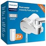 Philips Water Ontap Filter AWP3705P3/10 MICROFILTRATION mit DIGITALEM DISPLAY und 3 Ersatzkartuschen, 1000 L Filtrationskapazität