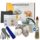 Sheflajor Speckstein-Set inkl. Polierwachs [Made in Germany] – Kreatives Bastelset für Kinder ab 7 Jahren, Mädchen, Jungen & Erwachsene – Fördert Konzentration & Stressabbau