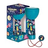 moses. Space Taschenlampe, kompakte und robuste Kindertaschenlampe im Weltraum Design mit 4 LEDs, wiederaufladbare Akku Taschenlampe mit Deko-Anhänger, Geschenk für Kinder ab 4 Jahren