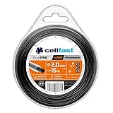 Cellfast Schneidschnur Dual PRO - rund, Mit Kern, Kräftig und robust, Alupartikelverstärkt, Bruch-, Abrieb- und Schmelzfestigkeit, 2,0 mm x 15 m